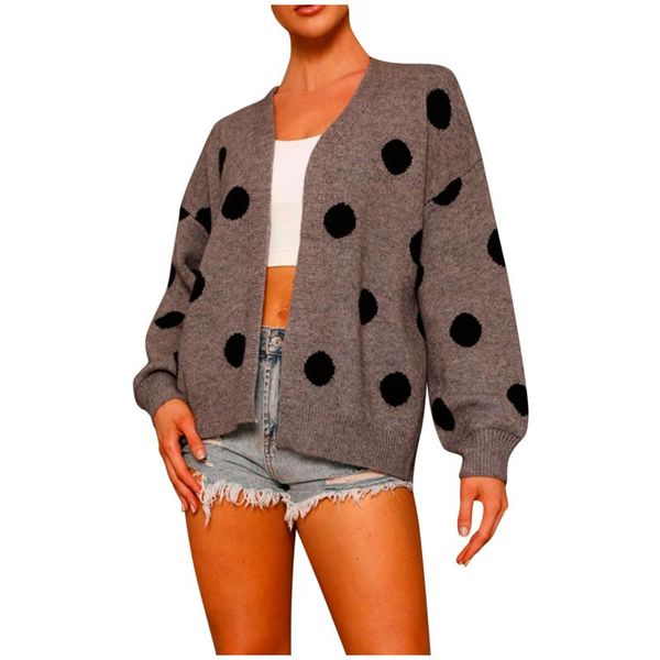 women's sweaters polka dot knitted cardigan personalized korean style autumn winter ladies clothing fashion vintage casual loose girl t, White;black
women's sweaters polka dot knitted cardigan personalized korean style autumn winter ladies clothing fashion vintage casual loose girl t, White;black