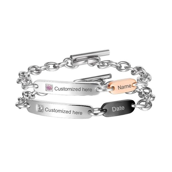 charm bracelets custom couple cz stainless steel toggle-clasp wrist gift for anniversary birthday men woman sister jewelry, Golden;silver
charm bracelets custom couple cz stainless steel toggle-clasp wrist gift for anniversary birthday men woman sister jewelry, Golden;silver