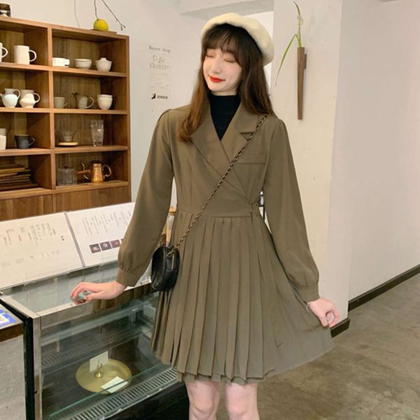casual dresses dress wind suit collar lace up waist pleated women's spring style slim 7v1n, Black;gray
casual dresses dress wind suit collar lace up waist pleated women's spring style slim 7v1n, Black;gray