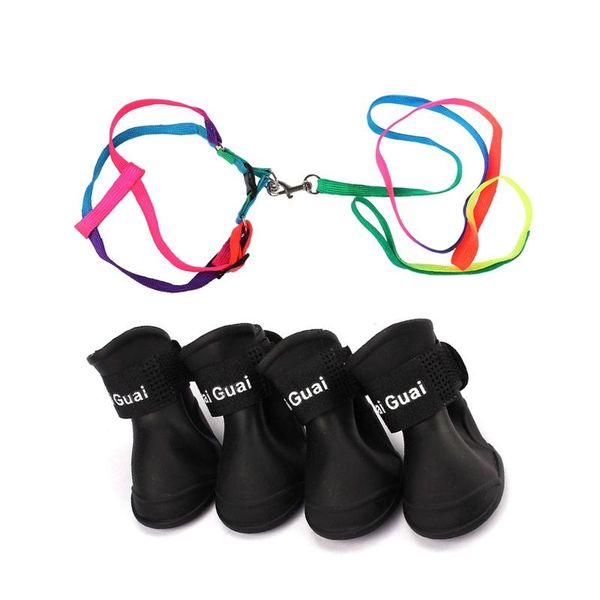 44inch long rainbow nylon small medium size dog pet harness leash with 4 pieces rain boots (black, l) collars & leashes
44inch long rainbow nylon small medium size dog pet harness leash with 4 pieces rain boots (black, l) collars & leashes