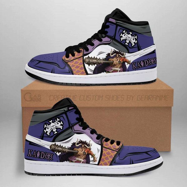 customization yonko kaido sneakers one piece anime shoes fan gift cwg3