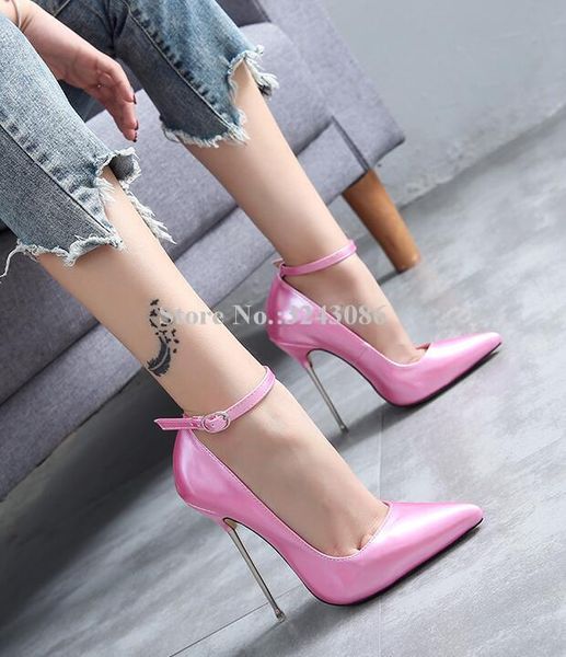 dress shoes pointed toe patent leather stiletto ladies pumps 13cm metal heel female single woman party high heels, Black
dress shoes pointed toe patent leather stiletto ladies pumps 13cm metal heel female single woman party high heels, Black