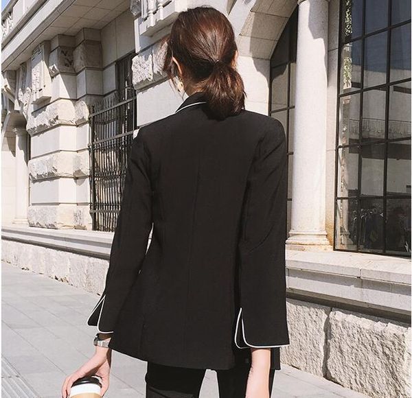 women's suits & blazers autumn 2021 korean double breasted blazer women two piece set simple casual female ladies work wear lx2198, White;black
women's suits & blazers autumn 2021 korean double breasted blazer women two piece set simple casual female ladies work wear lx2198, White;black