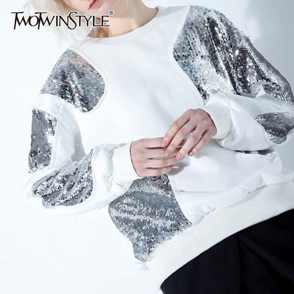 towtwinstyle asymmetrical patchwork sequin casual sweatershirt for women o neck long sleeve loose swertershirts female 210524, Black
towtwinstyle asymmetrical patchwork sequin casual sweatershirt for women o neck long sleeve loose swertershirts female 210524, Black