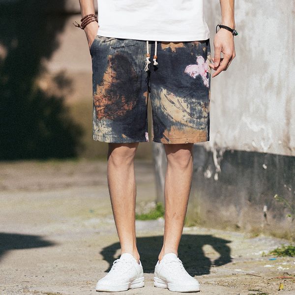 a 018 beach pants flax male national wind restoring ancient ways popular logo summer flower shorts male loose big yards fatty 5, Blue
a 018 beach pants flax male national wind restoring ancient ways popular logo summer flower shorts male loose big yards fatty 5, Blue