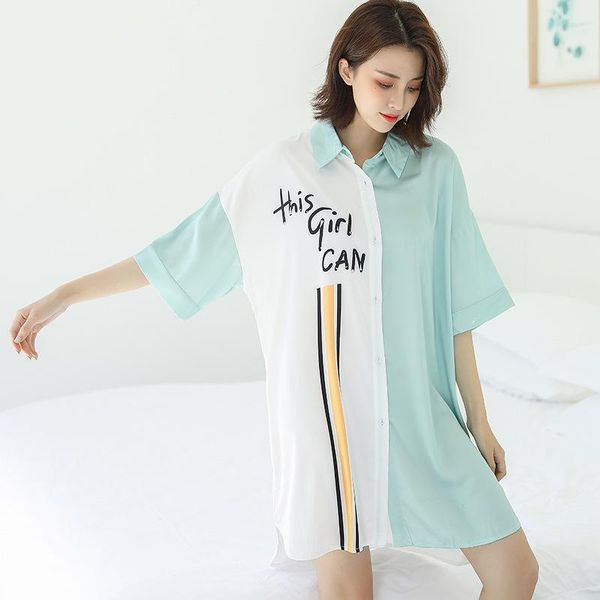 women's sleepwear short sleeve nightwear green print flower sleepshirt female home dressing gown intimate lingerie nightgown, Black;red
women's sleepwear short sleeve nightwear green print flower sleepshirt female home dressing gown intimate lingerie nightgown, Black;red