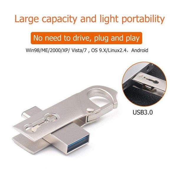 hubs 2-in-1 usb3.0 +type-c u disk for mobile phone metal rotating
hubs 2-in-1 usb3.0 +type-c u disk for mobile phone metal rotating