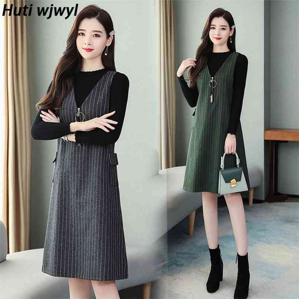 sweater+woolen dress vintage two-piece suit women plus size wool winter korean warm striped casual vestido office set 210528, White
sweater+woolen dress vintage two-piece suit women plus size wool winter korean warm striped casual vestido office set 210528, White