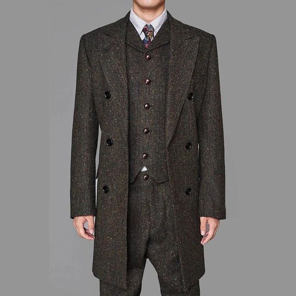 tuxedo formal male tweed brown wool herringbone pattern blazer masculino men's suits for wedding customized clothings & blazers, White;black
tuxedo formal male tweed brown wool herringbone pattern blazer masculino men's suits for wedding customized clothings & blazers, White;black