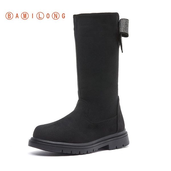 children' long snow boots bowknot plush cotton girl' 2021 autumn winter middle b514, Black;grey
children' long snow boots bowknot plush cotton girl' 2021 autumn winter middle b514, Black;grey