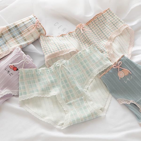 women's panties girls' small fresh plaid fruit pure cotton mid-waist fashion comfortable breathable ladies cute, Black;pink
women's panties girls' small fresh plaid fruit pure cotton mid-waist fashion comfortable breathable ladies cute, Black;pink