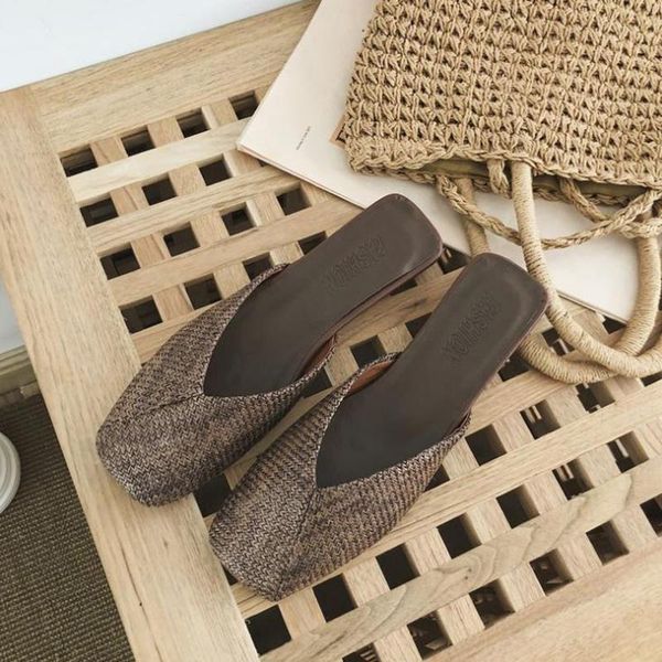 slippers shoes women fashion cane weave mule sandal 2021 brand square toe summer outdoor beach flip flops slides, Black
slippers shoes women fashion cane weave mule sandal 2021 brand square toe summer outdoor beach flip flops slides, Black