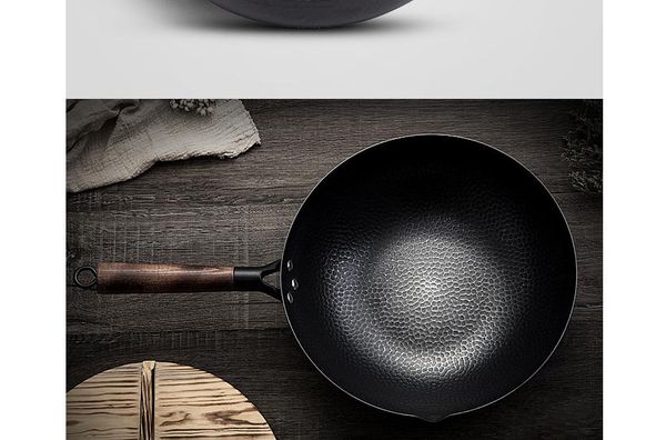 handmade iron pot 32cm uncoated health wok non-stick pan gas stove induction cooker universal wood cover pans
handmade iron pot 32cm uncoated health wok non-stick pan gas stove induction cooker universal wood cover pans