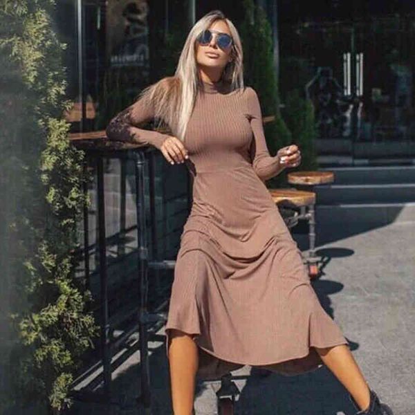 dresses women knitted elegant solid stand collar long sleeve elestic waist a-line party basic versatile slim dress, Black;gray
dresses women knitted elegant solid stand collar long sleeve elestic waist a-line party basic versatile slim dress, Black;gray