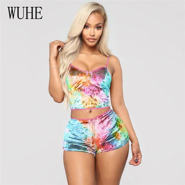 women velvet spaghetti straps romper tie dye two piece set summer v neck sleepwear shorts night club suits outfits dress, White
women velvet spaghetti straps romper tie dye two piece set summer v neck sleepwear shorts night club suits outfits dress, White