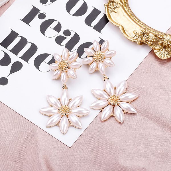 925 silver needle pearl flower sunflower long earrings, big personality trend, thin daisy earrings
925 silver needle pearl flower sunflower long earrings, big personality trend, thin daisy earrings