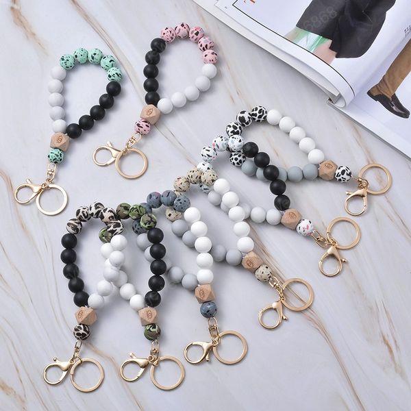 silicone keychain wooden beads key chains leopard printing circle keyring multicolor women jewelry, Slivery;golden
silicone keychain wooden beads key chains leopard printing circle keyring multicolor women jewelry, Slivery;golden