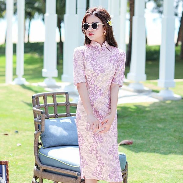 ethnic clothing summer flower embroidery chiffon knee-length qipao vintage oriental female lace cheongsam chinese formal dress, Red
ethnic clothing summer flower embroidery chiffon knee-length qipao vintage oriental female lace cheongsam chinese formal dress, Red