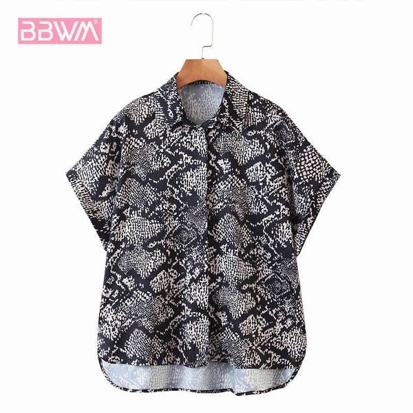 snake print lapel single-breasted short-sleeved chic female shirt korean harajuku fashion women's 210507, White
snake print lapel single-breasted short-sleeved chic female shirt korean harajuku fashion women's 210507, White