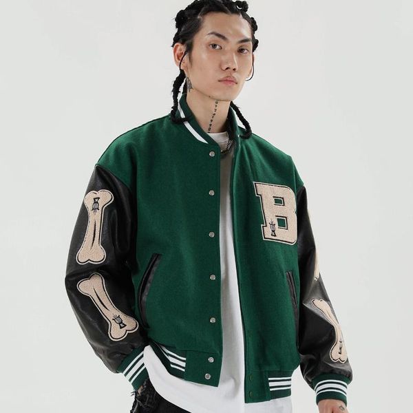 men's jackets men baseball coats hip hop furry bone patchwork color block 2021 mens harajuku streetwear bomber jacket unisex, Black;brown
men's jackets men baseball coats hip hop furry bone patchwork color block 2021 mens harajuku streetwear bomber jacket unisex, Black;brown