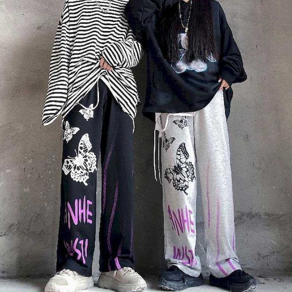 casual pants women loose bf straight wide-leg autumn high street dark black butterfly printed wild 210526, Black;white
casual pants women loose bf straight wide-leg autumn high street dark black butterfly printed wild 210526, Black;white