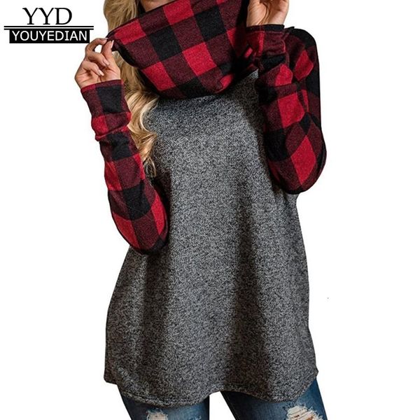 women's t-shirt womens turtleneck causal loose long sleeve plaid patchwork tshirts tunic pullover women clothes autumn winter #1120, White
women's t-shirt womens turtleneck causal loose long sleeve plaid patchwork tshirts tunic pullover women clothes autumn winter #1120, White