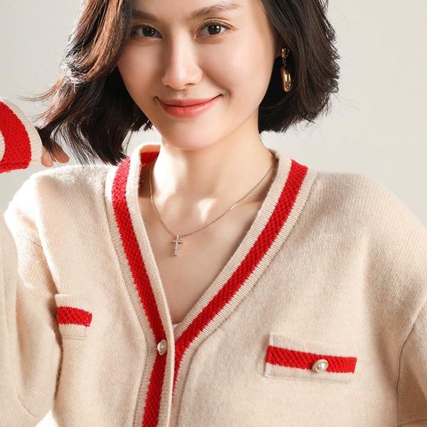 women's knits & tees high-end 100% cashmere wool women elasticity v-neck cardigan sweater 2021 spring autumn warm girl clothes large si, White
women's knits & tees high-end 100% cashmere wool women elasticity v-neck cardigan sweater 2021 spring autumn warm girl clothes large si, White