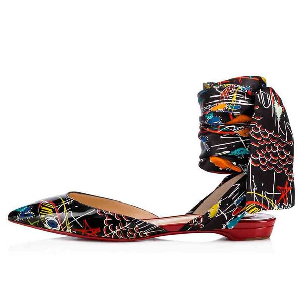 lahore flat fashion red bottom ballerinas with graffiti patent-leather dress party point-toe ties at ankle ballet shoes, Black
lahore flat fashion red bottom ballerinas with graffiti patent-leather dress party point-toe ties at ankle ballet shoes, Black
