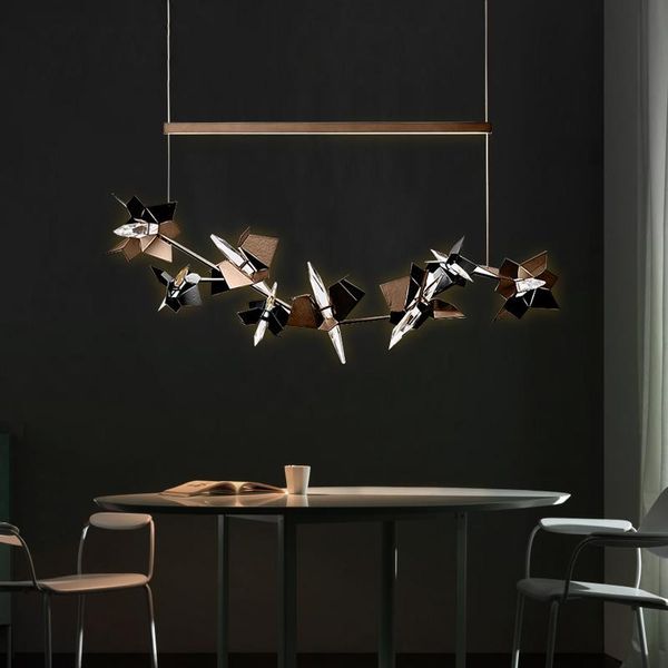 post-modern luxury bar decoration chandelier restaurant model room has a sense of design simple process laminated crystal lamp pendant lamps
post-modern luxury bar decoration chandelier restaurant model room has a sense of design simple process laminated crystal lamp pendant lamps