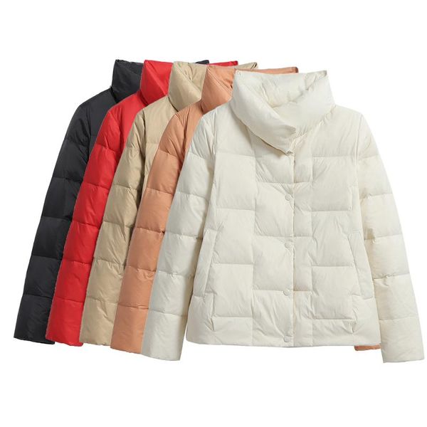 women's down & parkas 2021 winter ultra light jacket stand collar 90% white duck coat casual loose female feather puffer, Black
women's down & parkas 2021 winter ultra light jacket stand collar 90% white duck coat casual loose female feather puffer, Black
