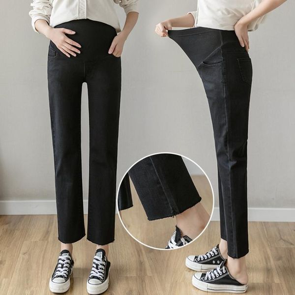 black straight loose maternity pants jeans cropped spring and autumn 2021 belly lift bottoms, White
black straight loose maternity pants jeans cropped spring and autumn 2021 belly lift bottoms, White