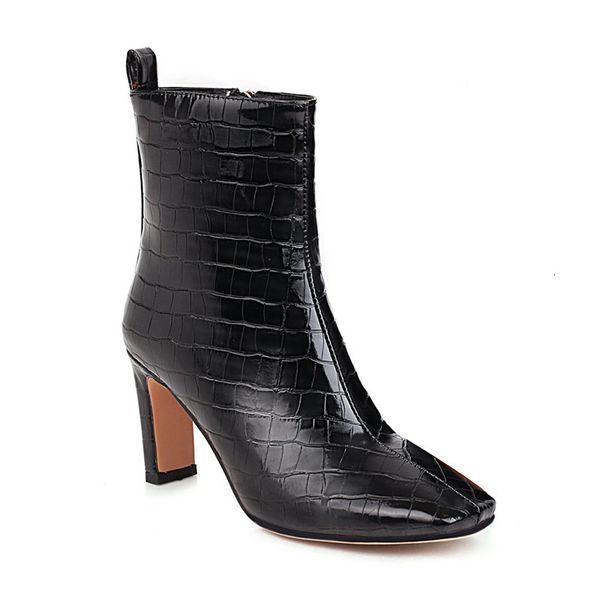 asumer high-heeled shoes wedding dress feminine toe square foot zip stone pattern autumn winter classic boots, Black
asumer high-heeled shoes wedding dress feminine toe square foot zip stone pattern autumn winter classic boots, Black