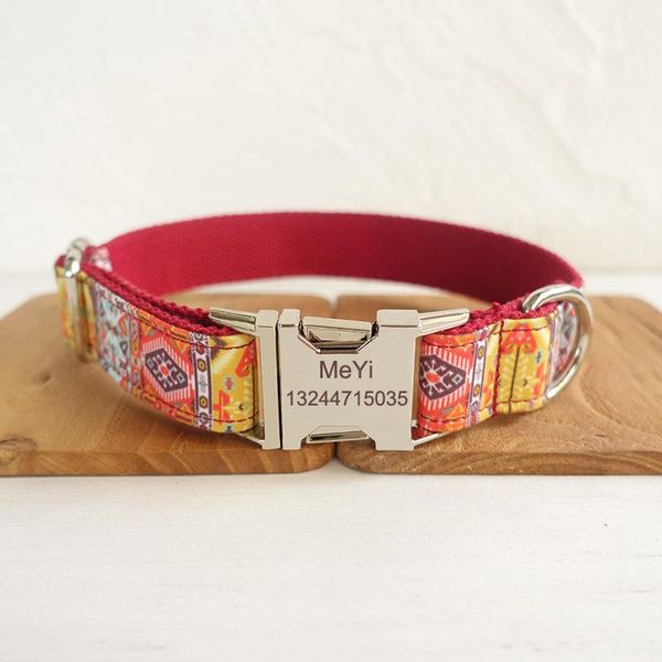 dog collars & leashes red bohemia polyester webbing collar with laser engraved personalized buckle drop available
dog collars & leashes red bohemia polyester webbing collar with laser engraved personalized buckle drop available