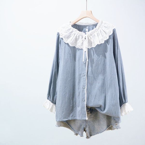 women's blouses & shirts lamtrip boutique plaid lace drap peter pan collar long sleeve shirt blouse lolita kawaii ejau, White
women's blouses & shirts lamtrip boutique plaid lace drap peter pan collar long sleeve shirt blouse lolita kawaii ejau, White