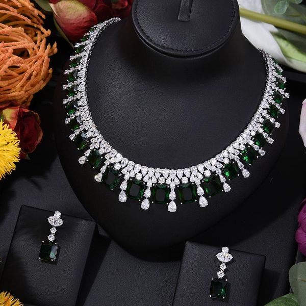 earrings & necklace blachette trendy luxury 2pcs square drop statement jewelry set for women wedding full cubic zirconia dubai bridal, Silver
earrings & necklace blachette trendy luxury 2pcs square drop statement jewelry set for women wedding full cubic zirconia dubai bridal, Silver
