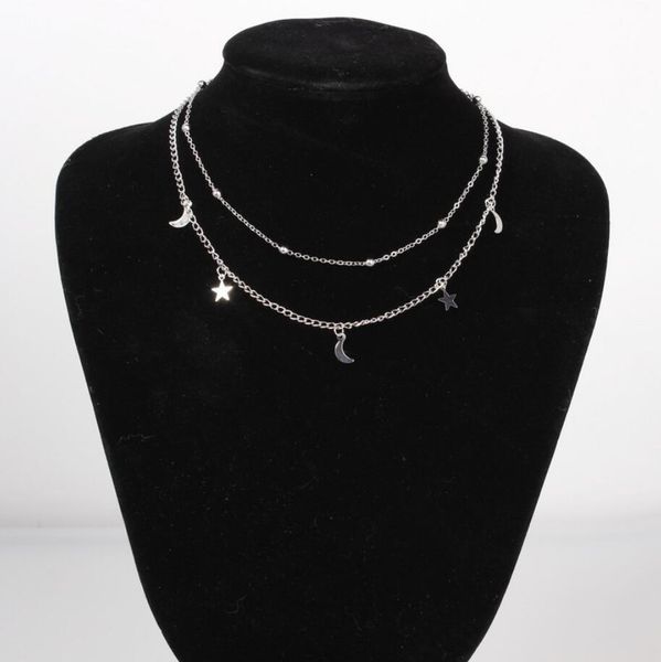 bohemia chain necklace multilayer moon star alloy metal disc gold pendant necklace for women new trend female jewelry collar, Silver
bohemia chain necklace multilayer moon star alloy metal disc gold pendant necklace for women new trend female jewelry collar, Silver