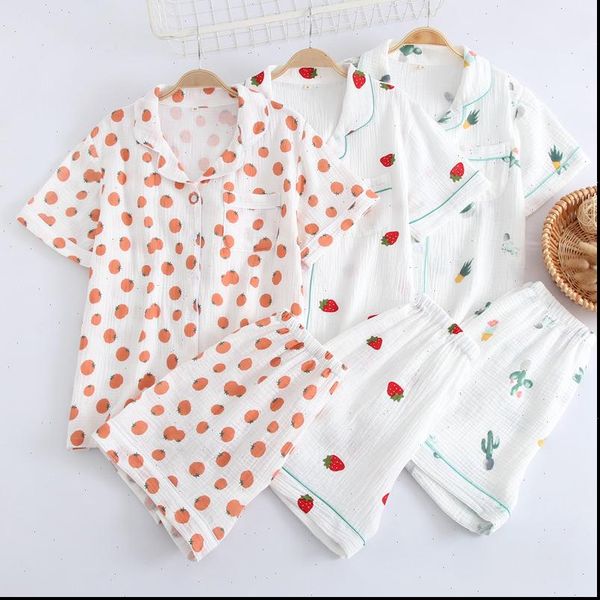 japanese short sleeved shorts womens sleepwears pure cotton double layer gauze pajamas suit cute simple comfortable women, Black;red
japanese short sleeved shorts womens sleepwears pure cotton double layer gauze pajamas suit cute simple comfortable women, Black;red