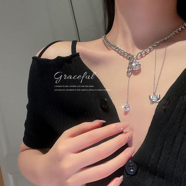pendant necklaces fashion butterfly water drop necklace collarbone chain neck temperament design sense female, Silver
pendant necklaces fashion butterfly water drop necklace collarbone chain neck temperament design sense female, Silver