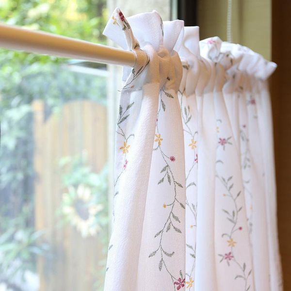 curtain & drapes pastoral style short white tulle embroidered floral for coffee door valance half curtains window decor
curtain & drapes pastoral style short white tulle embroidered floral for coffee door valance half curtains window decor