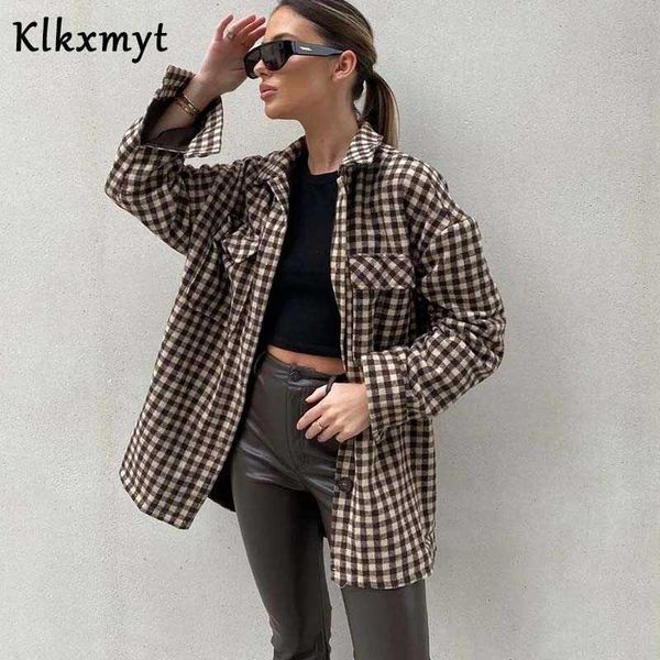 klkxmyt za jacket women spring vintage sanding plaid shirt coat female long sleeve casual loose pocket chic 210527, Black;brown
klkxmyt za jacket women spring vintage sanding plaid shirt coat female long sleeve casual loose pocket chic 210527, Black;brown
