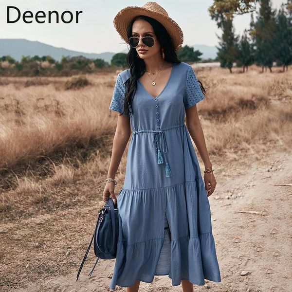 casual dresses deenor vintage buttons women dress v neck short sleeve long chiffon summer office 2021 vestidos, Black;gray
casual dresses deenor vintage buttons women dress v neck short sleeve long chiffon summer office 2021 vestidos, Black;gray