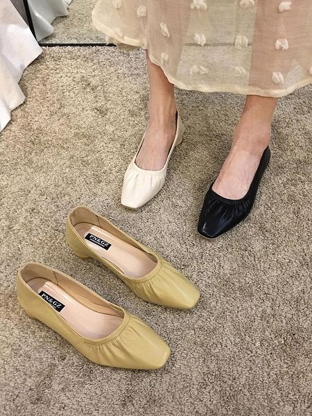 women's shoes leather 2021 autumn fashion square head shallow mouth soft thick heeled heel dress, Black
women's shoes leather 2021 autumn fashion square head shallow mouth soft thick heeled heel dress, Black