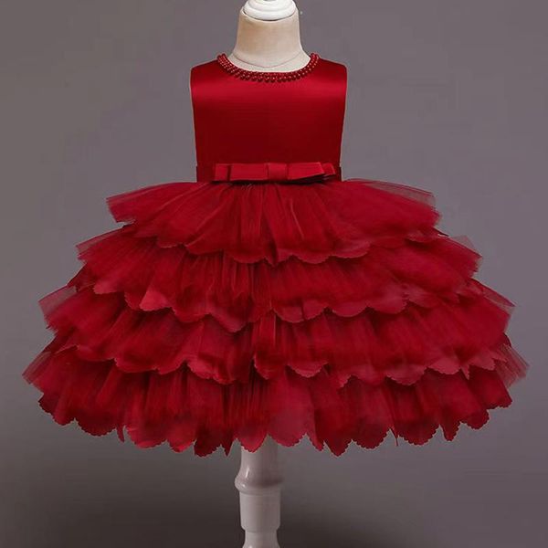girl's dresses flower girls illusion sleeveless o-neck tulle lace pearls knee-length luxury burgundy cute kids party princess gown f519, Red;yellow
girl's dresses flower girls illusion sleeveless o-neck tulle lace pearls knee-length luxury burgundy cute kids party princess gown f519, Red;yellow