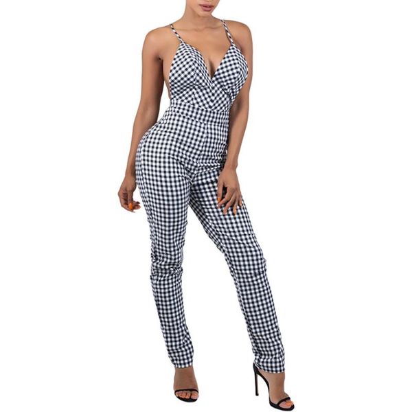 women's jumpsuits & rompers woman plunging v neck cross back straps side zippers night out full-length skinny club wear bodycon plaid, Black;white
women's jumpsuits & rompers woman plunging v neck cross back straps side zippers night out full-length skinny club wear bodycon plaid, Black;white