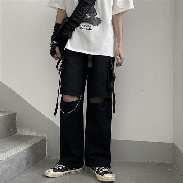 ripped straight pants men's fashion multi-pocket overalls men streetwear loose hip-hop hole belt black trousers mens m-xl
ripped straight pants men's fashion multi-pocket overalls men streetwear loose hip-hop hole belt black trousers mens m-xl