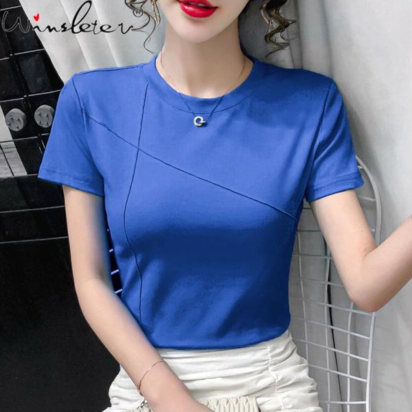 women's t-shirt summer korean style cotton fashion solid o-neck women short sleeve bottoming shirt all match tees 2021 t13021a, White
women's t-shirt summer korean style cotton fashion solid o-neck women short sleeve bottoming shirt all match tees 2021 t13021a, White
