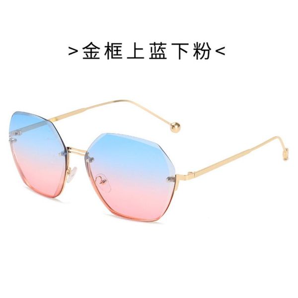 sunglasses fashionable web celebrity fashion with frameless trimming gradient color for women polygonal glasses, White;black
sunglasses fashionable web celebrity fashion with frameless trimming gradient color for women polygonal glasses, White;black
