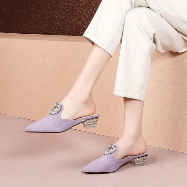 slippers mljuese 2021 women kid suede summer pointed toe blue color crystal low heel beaches sandals party dress, Black
slippers mljuese 2021 women kid suede summer pointed toe blue color crystal low heel beaches sandals party dress, Black