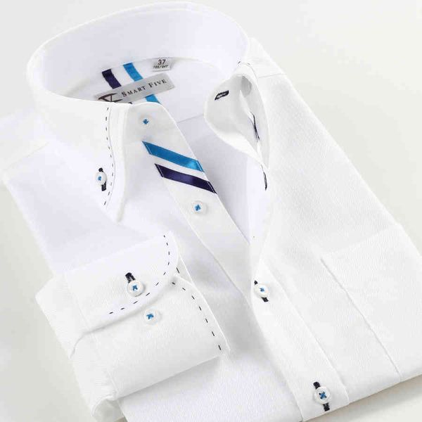 men's polos smart five white shirt brand-clothing long sleeve cotton camisa masculina slim fit sfl4k07b 6476, White;black 
men's polos smart five white shirt brand-clothing long sleeve cotton camisa masculina slim fit sfl4k07b 6476, White;black