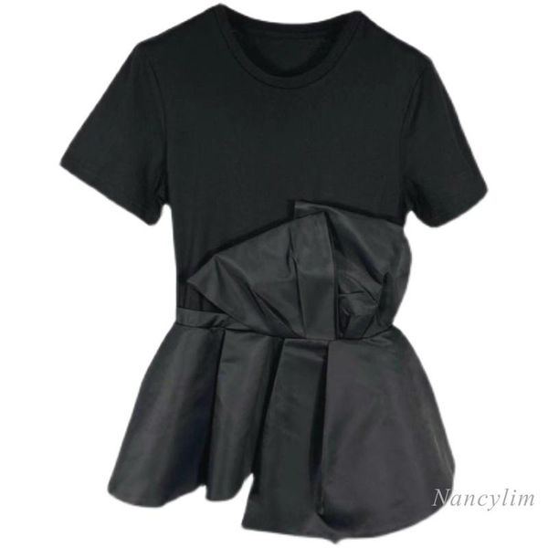 women's t-shirt three-dimensional lace bow hem black t shirt women summer 2021 short sleeve casual lady tees, White
women's t-shirt three-dimensional lace bow hem black t shirt women summer 2021 short sleeve casual lady tees, White